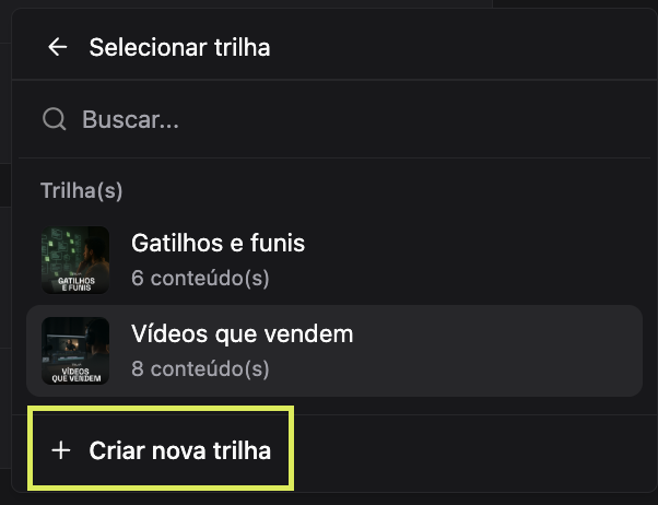 Criar nova trilha