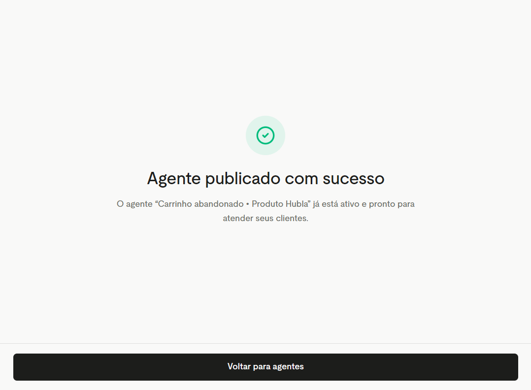 Agente publicado com sucesso