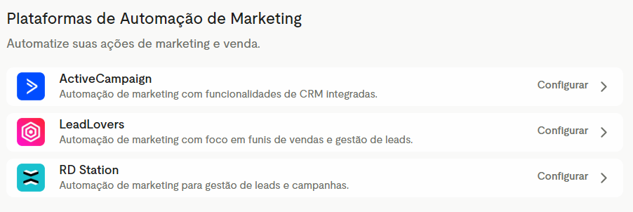 Plataformas de Automação de Marketing: ActiveCampaign, LeadLovers e RD Station